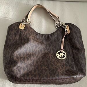 Michael Kors Brown Shoulder Bag with Signature Monogram